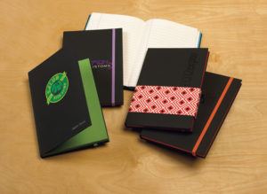 multi color promotional notebooks with business logo - personalized ColorPop Journals - executive office stationery items - 1