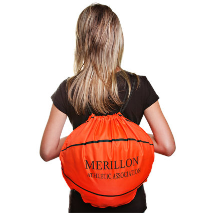 Custom Logo Personalized Basketball Shape Drawstring Backpack Cool Promotional Gifts Related To Sports Fashion