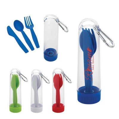 Promotional Products: Utensil Kit With Carabiner - As low as $1.55 each in bulk order from Brand Spirit.