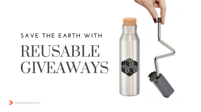 Save the Earth with Reusable Promotional Gifts. Order in bulk from Brand Spirit Inc.