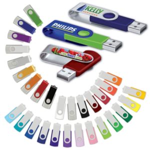 Trade Show Giveaway Idea: Swivel USB Flash Drive - As low as $5.98 each in bulk order from Brand Spirit Inc.