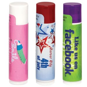 Trade Show Giveaway Ideas: Full Color Imprint Lip Balm. As low as $0.95 each in bulk from Brand Spirit
