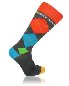 Business Gift and Giveaway Idea: Custom Dress Socks. PMS Matched. As low as $3.85 each pair in bulk order from Brand Spirit Inc.