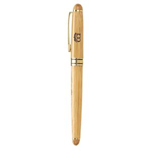 Promotional Pens: The Milano Blanc Bamboo Rollerball Pen - As low as $3.65 each in bulk order from Brand Spirit Inc.