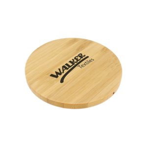Eco friendly promotional products: Bamboo Wireless Charger. As low as $12.18 each in bulk order from Brand Spirit Inc.