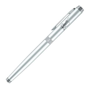 Custom Pens for Executives: Apollo-II Satin Chrome Rollerball Pen - As low as $1.90 each in bulk order from Brand Spirit Inc.
