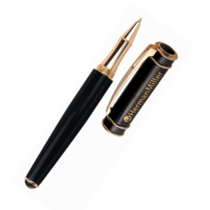 Promotional Pens for Business Gifts: Executive Rollerball black with gold appointments - As low as $14.17 each in bulk order from Brand Spirit Inc.