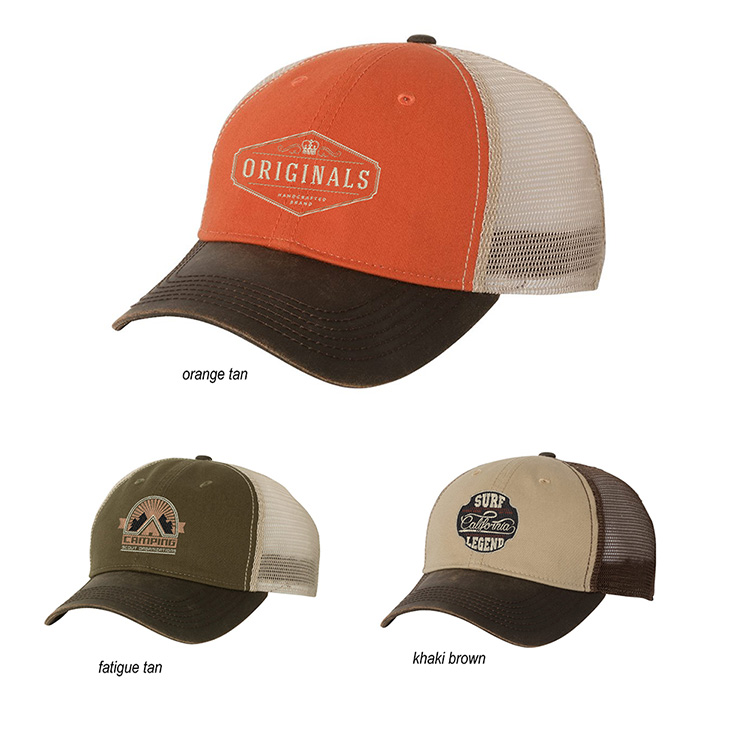 Promotional Caps. Add your logo on this meshback cap. Order in bulk from Brand Spirit Inc.