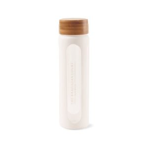 Promotional Products for Government and Non-Profits: Bali Bamboo Glass Water Bottle. Wide mouth design with silicone grip. Order in bulk from Brand Spirit Inc.