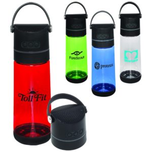 Promotional Drinkware with Bluetooth Speaker: 21 oz. Copolyester Plastic Wireless Speaker Bottle - As low as $18.74 each in bulk order from Brand Spirit Inc