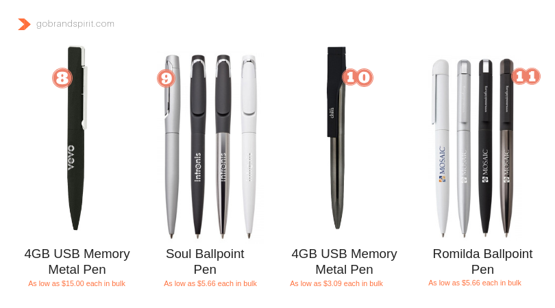Unique Promotional Pens with laser engraved logo imprint. Shiny laser engraving option against matte black barrel. Great for business gifts, incentives and promos.