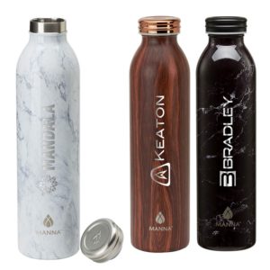 Promotional Insulated Bottle: Manna 20 oz. Retro Stainless Steel Water Bottle. As low as $17.26 each in bulk order from Brand Spirit Inc