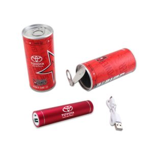 Promotional Incentive Gifts: Power Shot 10 - 2200 mAH Tube Power Bank in Branded Can. As low as $8.41 each in bulk order from Brand Spirit Inc