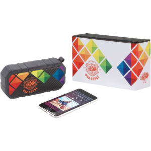 Promotional Tech Products: Brick Outdoor Bluetooth Speaker w/ Full Color Wrap. As low as $31.48 each in bulk order from Brand Spirit Inc