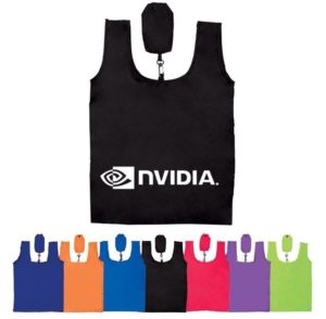 Promotional Product: Shirt Foldable Grocery Tote Bag. As low as $1.03 each in bulk order from Brand Spirit Inc.