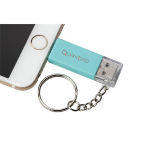 Promotional Products Under $6: Slot 2-in-1 Charging Keychain. As low as $1.68 each in bulk order from Brand Spirit Inc