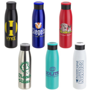 New Promotional Products 2019: Aurora 18 oz Vacuum Insulated Stainless Steel Bottle. As low as $10.22 each in bulk order from Brand Spirit Inc