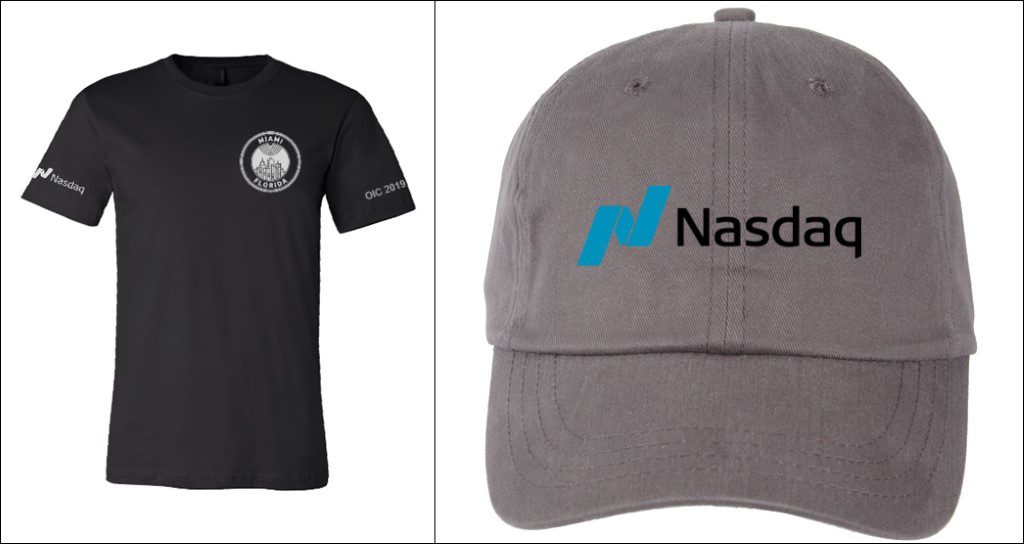 Nasdaq Branded Caps, Sunglasses, & T-shirts for Annual Conference in Miami