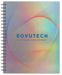 Promotional Notebook: Holographic Rainbow Large NoteBook. As low as $10.19 each in bulk order from Brand Spirit Inc. 