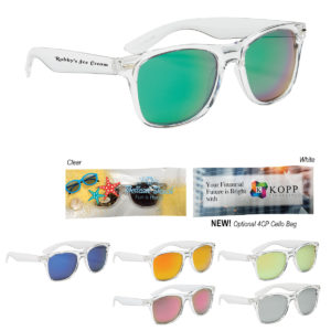 Promotional Sunglasses: Crystalline Mirrored Malibu Sunglasses. As low as $2.09 each in bulk order from Brand Spirit Inc