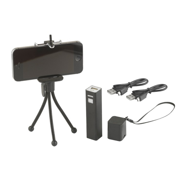Promotional Tech Gift Set:  Selfie Stick Mobile Kit.  As low as $33.32 each in bulk order from Brand Spirit Inc.