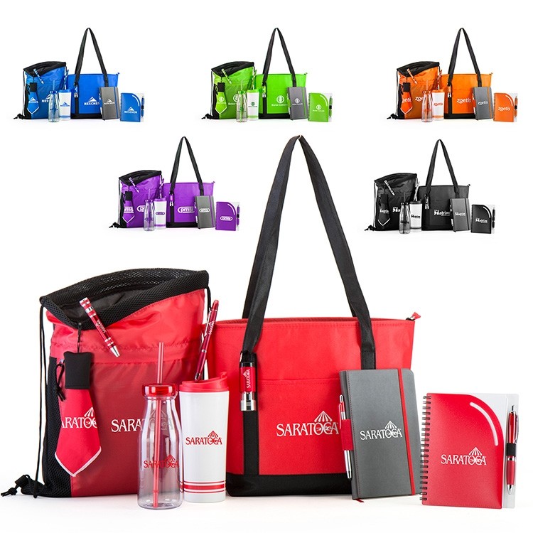 Custom Logo Promotional Merch Set: The Essential Perfect 10 Gift Set. As low as $31.99 each in bulk order from Brand Spirit Inc.