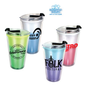 Color Changing Mood Tumbler with Flip top Lid. Add your logo and order in bulk from Brand Spirit.
