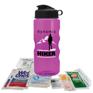Logo Branded Promotional Emergency Kits: Tritan Bottle Survival First Aid Kit. As low as $7.29 each in bulk order from gobrandspirit.com