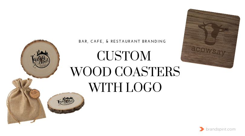 Bar, Cafe, Restaurant Branding and Promotions: Wood Coasters with Logo Printing and Carving