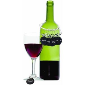 Custom Business Gifts for Women: Chalkboard Wine Charm Set. Order in bulk from Brand Spirit Inc.