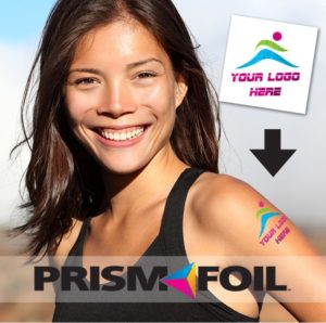 Trendy Promotional Gifts: Custom Metallic Temporary Tattoo (2x2). As low as $0.14 each in bulk order from Brand Spirit Inc