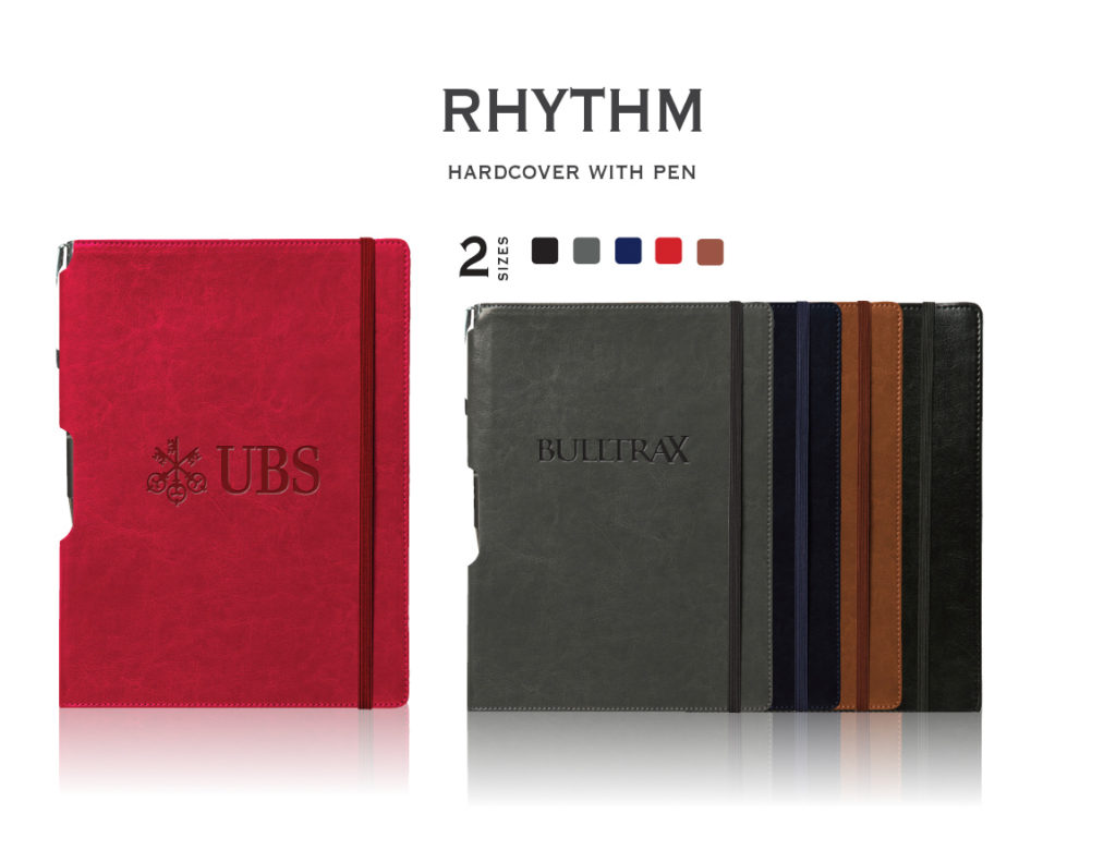 Promotional Custom Journals:  Large RHYTHM Journal. As low as  $15.65 each in bulk order from Brand Spirit Inc.