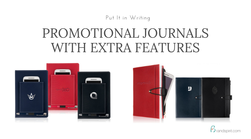 Promotional Journals with Logo Imprinting and Extra Features. Order in bulk from Brand Spirit Inc.