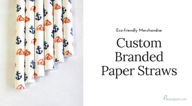 custom branded paper straws. customize the straws or the box. order in bulk from Brand Spirit