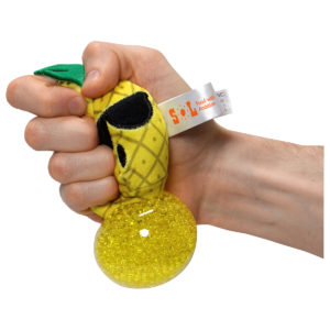 Promotional Stress Reliever: Stress Buster Pineapple. Beads come out when squeezed. Add logo on label. Order in bulk from Brand Spirit.