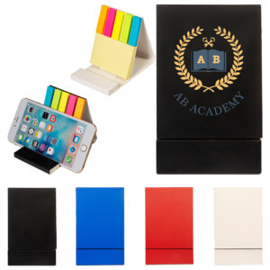 Promotional Home Office Accessories: Duo Sticky Notepad & Phone Stand. Add your logo and order in bulk from Brand Spriti.