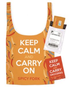 Custom Mailer Ideas: Keep Calm Grocery Tote Mailer. Comes with a custom tote bag, postcard, and USPS mailer envelope. Order in bulk from Brand Spirit.