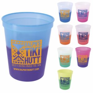 Trendy Summer Promotional Products: Color Changing Stadium Cup - 16 oz. Add your logo here and order in bulk from Brand Spirit.