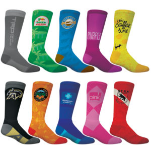 Return to work gift ideas for employees and clients: Adult Athletic Crew Socks. Add your logo and order in bulk from Brand Spirit.