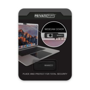 Direct Mail Marketing Promo Products: Private Eyes Webcam Cover with backing board. Order in bulk from Brand Spirit.