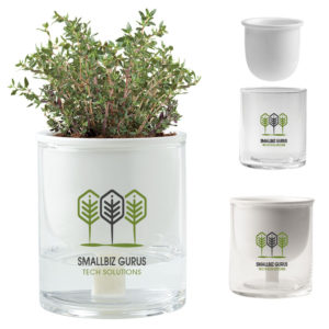 Unique Desk Accessories: Self Watering Planter. Add your logo and order in bulk from Brand Spirit.