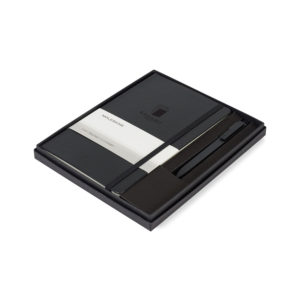 Corporate Gifts with Low Minimum Order: Moleskine® Large Notebook and GO Pen Gift Set. Order in bulk from Brand Spirit.