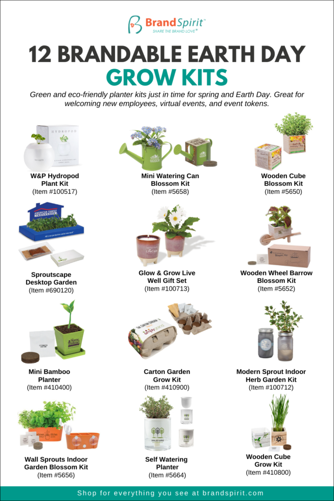 12 Brandable Planter Grow Kits for Earth Day and Eco-Friendly Campaigns. Order in bulk from Brand Spirit.
