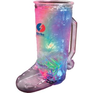 Promotional Light Up Drinkware: Light-up Cowboy Boots. Add logo and order in bulk from Brand Spirit.
