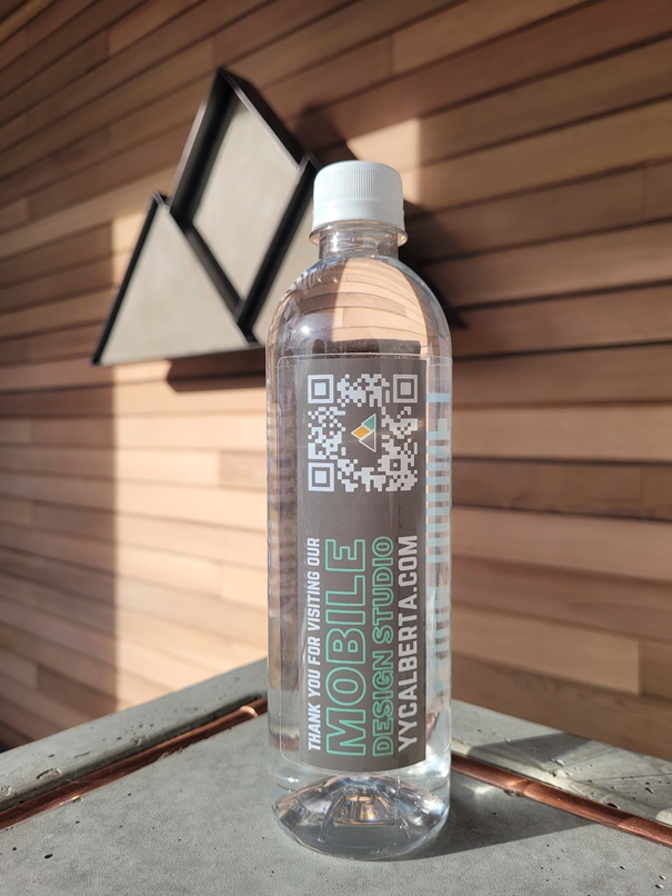 Custom branded bottled water for events and the office. 16.9 oz cylinder purified or spring water. Available at brandspirit.com in bulk order.