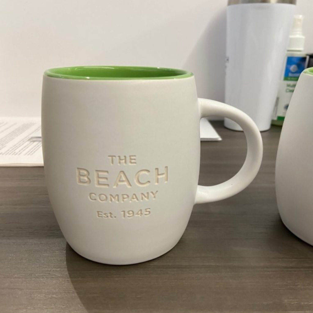 Case History: Deep Etched Coffee Mugs to Warm-up a New Office HQ