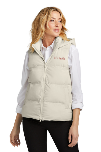 Puffer Jacket with Logo Imprint for Company Jackets: Mercer+Mettle Women's Puffy Vest is stylish. Embroider your logo.