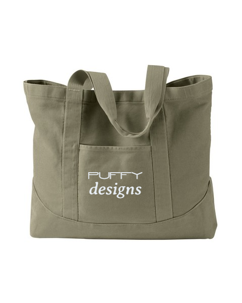 Quality Promotional Tote Bag - Pigment-dyed 100% Large Cotton Canvas Tote in 7 colorways.