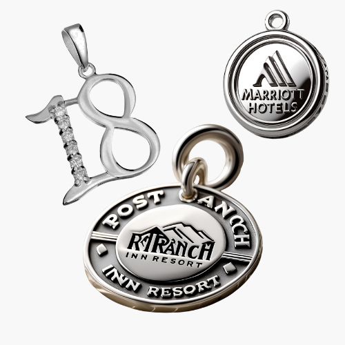 silver emblem charm custom