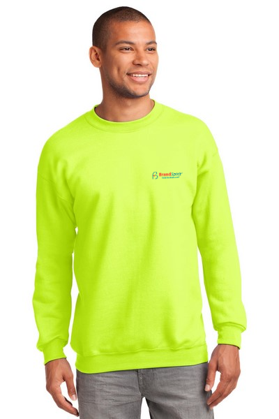 OSHA-ok New Hire Kit Ideas: Port & Co™ Essential Fleece Crewneck Sweatshirt, Available in 15 colorways including Safety Orange